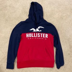 Blue and red Hollister hoodie - Mens size small